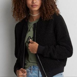 American Eagle Faux Sherpa Bomber Jacket